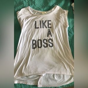 Like A Boss White TShirt Size Medium